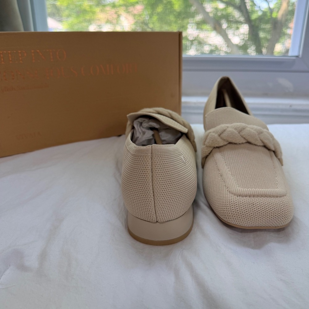VIVAIA Wool Loafer Cream Beige Knit Flats - Size EU 39 / US 8 / NWT - Picture 3 of 7